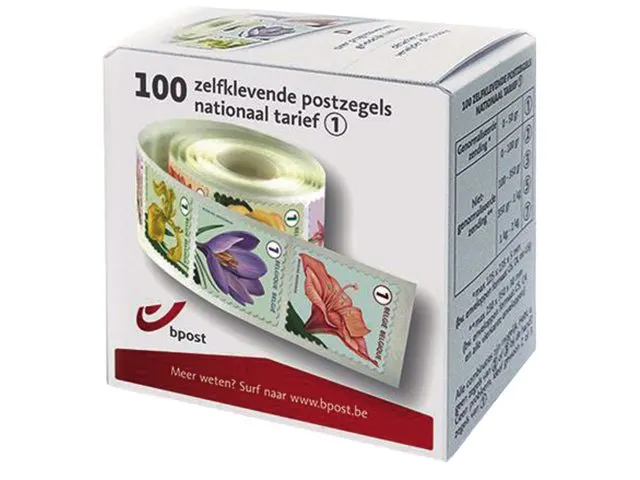 Timbres Belgique Valeur 1 Autocollant 100pcs