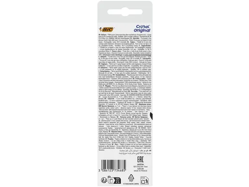Balpen Bic Cristal medium assorti blister à 5 stuks