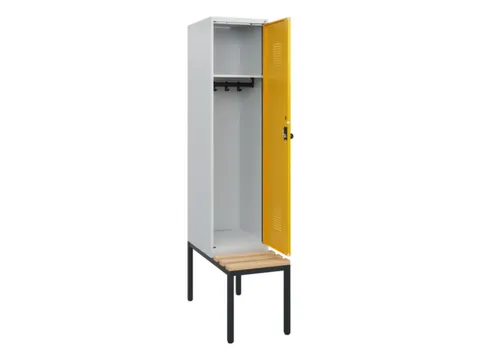 locker met bank,HxBxD 1950x400x815mm,1vak,vak B 400mm,draaigrendel