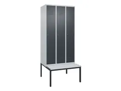 locker met bank,HxBxD 2120x900x815mm,3vak,vak B 300mm,cil.-slot