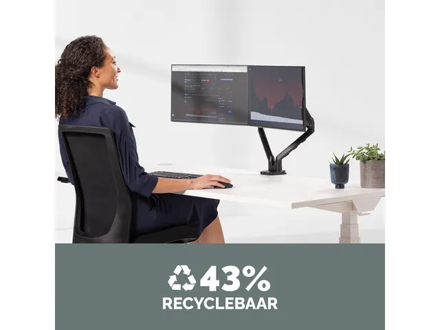 Monitorarm Fellowes Platinum Series dubbel horizontaal zwart