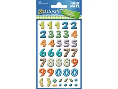 cijferetiket Z-design School pakje a 3 vel bont gekleurd