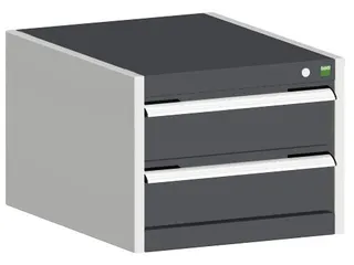 ladekast HxBxD 250x525x525mm 2laden RAL7035 front RAL7016 - 1