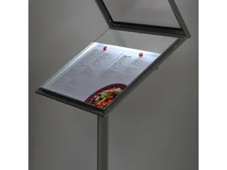 Menustandaard Vergrendelbaar 2xA4 met logopaneel LED verlicht - 5