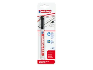 Viltstift edding 400 rond zwart 1mm blister - 3