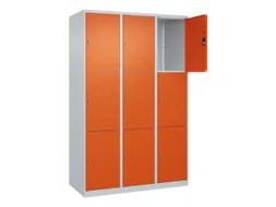 lockerkast,HxBxD 1850x1200x500mm,3x3vakken,vak B 400mm,cil.-slot