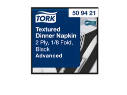 Tork 509421 Textured Dinnerservet zwart 1/8-vouw
