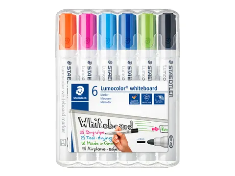 Whiteboardmarker Staedtler Lumocolor 351 set à 6 stuks fun assorti