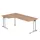 hoek-bureau,HxBxD 720x2000x800/1200mm,blad notenboom,verdieping links