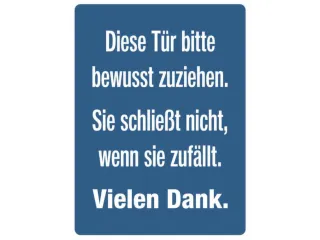 deurbord,Deze deur goed dichttrekken.,folie,blauw/wit,zelfklevend - 1
