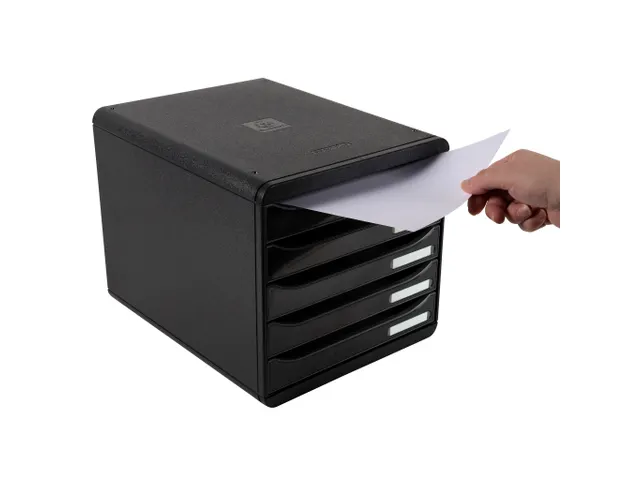 Module de classement Big Box Plus 5 tiroirs Glossy - Noir brillant