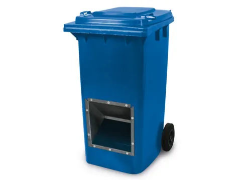 verrijdbare zoutbak,240l,HxBxD 1075x580x730mm,HDPE,blauw,deksel blauw