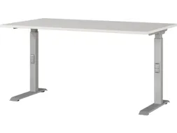 In hoogte verstelbaar bureau,HxBxD 680-910x1400x800mm,blad lichtgrijs