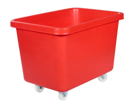 Verrijdbare Rechthoekige Bak 227 Liter Hxbxd 641X902X660Mm Pe Rood